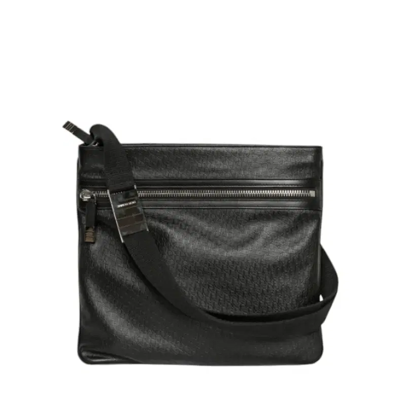 Dior Homme Black Logo Embossed Calfskin Shoulder Bag