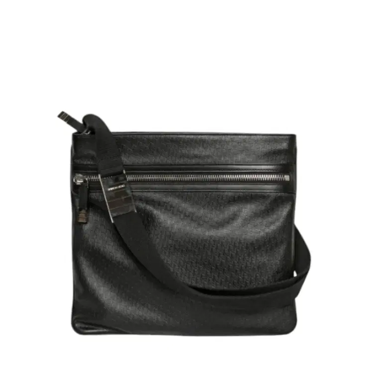 Dior Homme Black Logo Embossed Calfskin Shoulder Bag-Hover-Image
