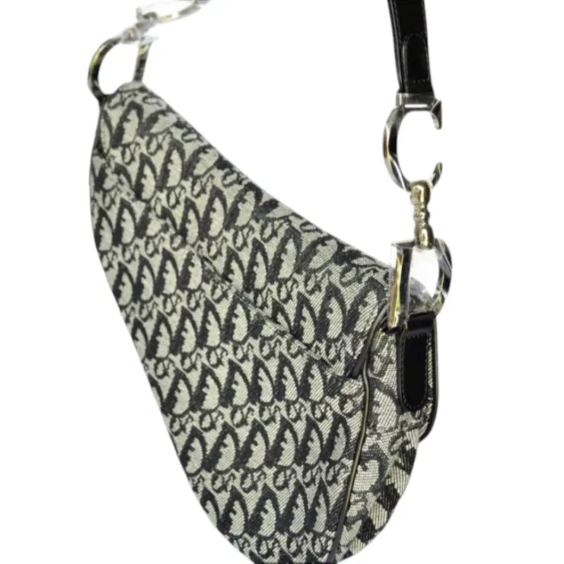 Christian Dior Black & Grey Saddle