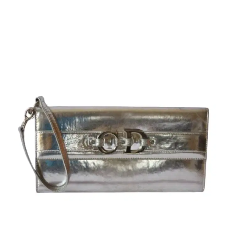 Christian Dior Metallic Silver Wristlet