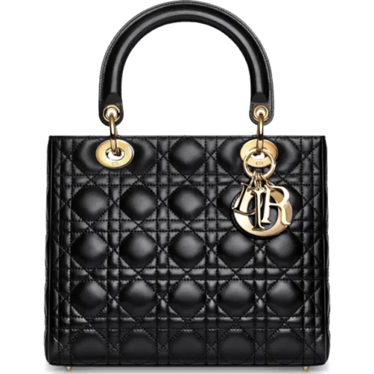 Classic Lady Dior Medium Black Lambskin (Medium)-Hover-Image
