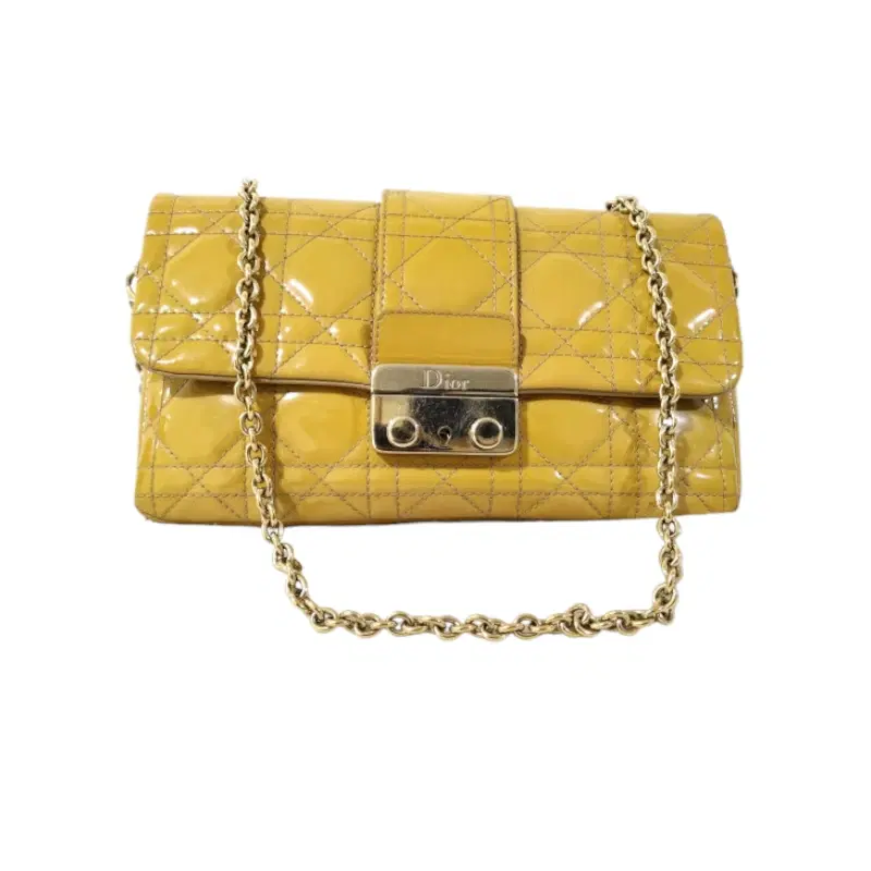 Dior New Lock Cannage Quilt Patent Shoulder Bag