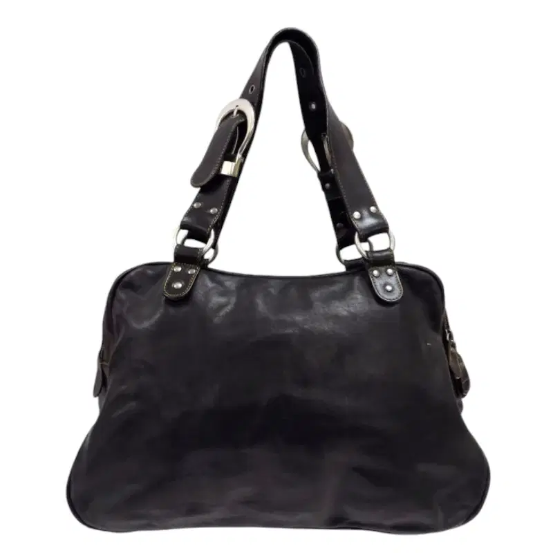 CHRISTIAN DIOR GAUCHO Saddle Shoulder Bag Purse Black Leather Satchel Handbag
