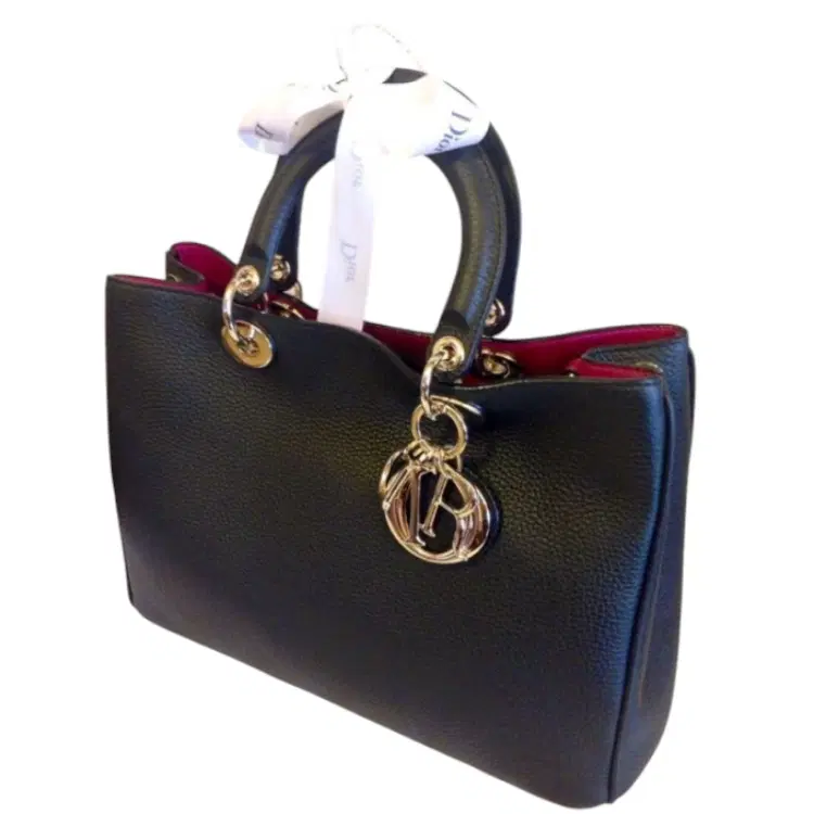 Christian Dior Large Black Leather 'Diorissimo' bag-Hover-Image