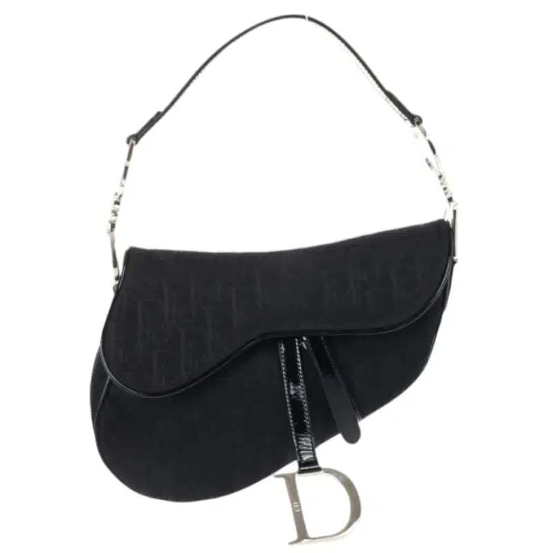 Christian Dior Black Monogram Saddle Bag