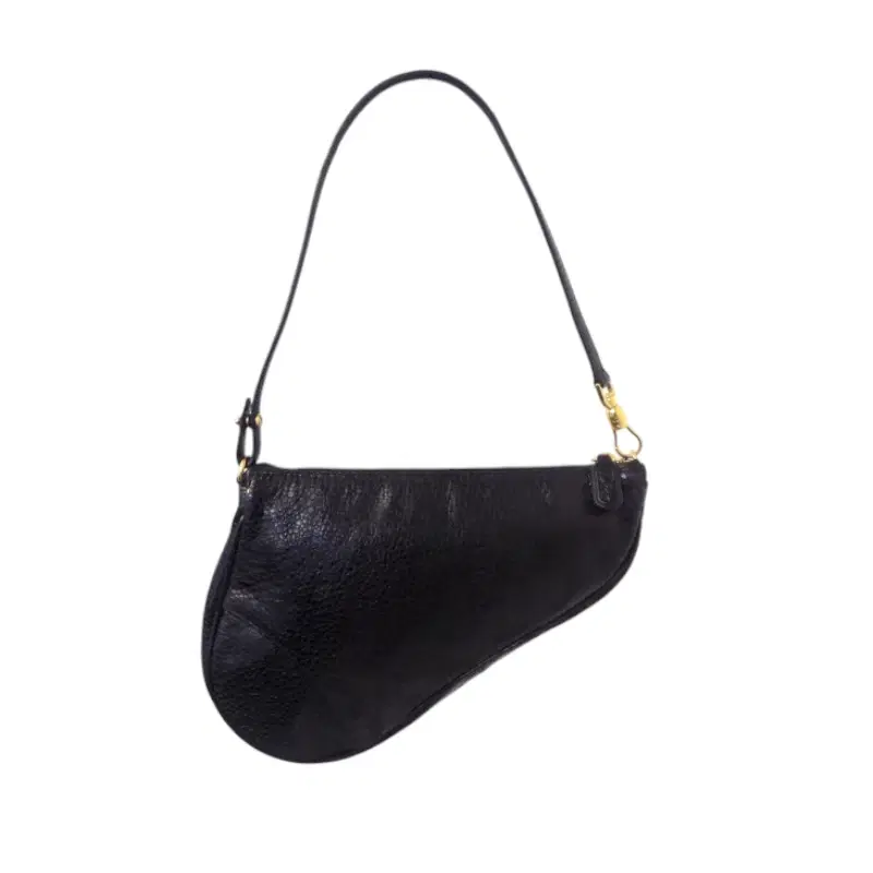 Christian Dior Black Leather Saddle Bag