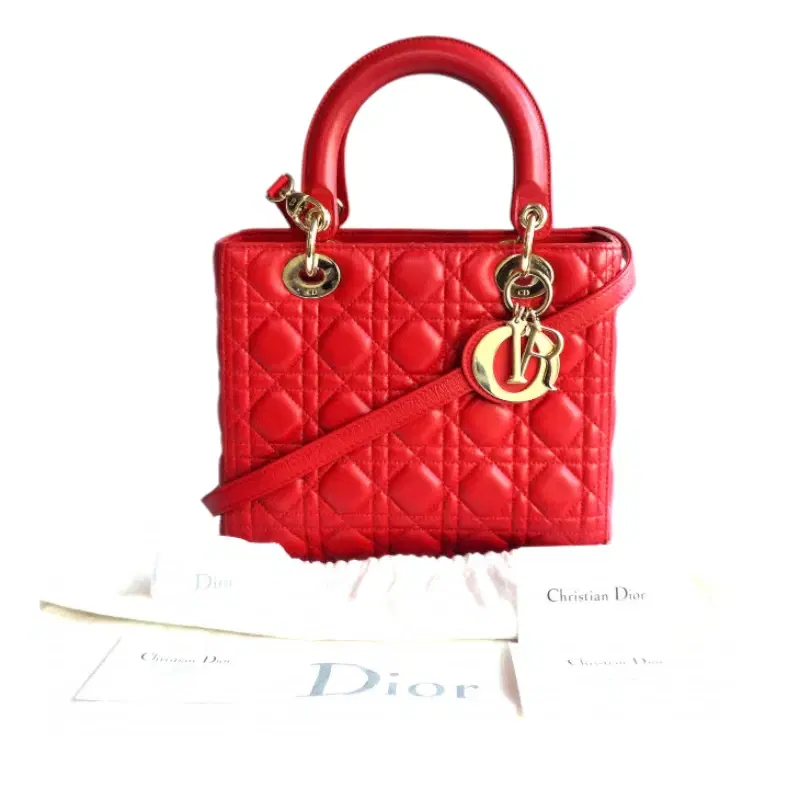 Lady Dior Red "Cannage" Bag
