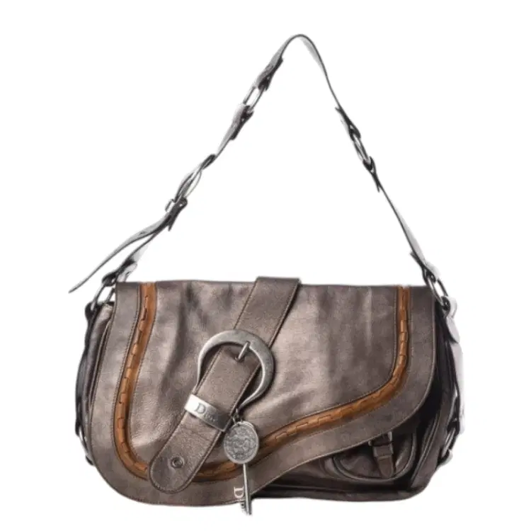 Christian Dior Metallic Gaucho Saddle Handbag Bag-Hover-Image