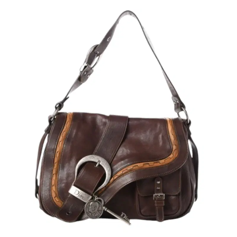 Christian Dior Brown Gaucho Saddle Handbag Bag