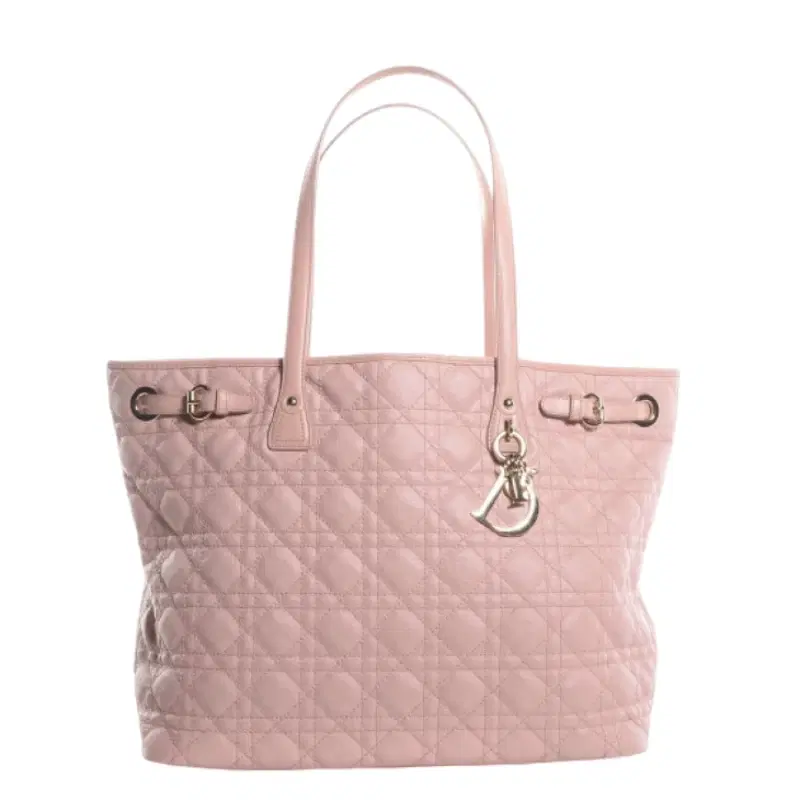 Christian Dior Panarea Quilted Light Pink Coated Canvas Tote
