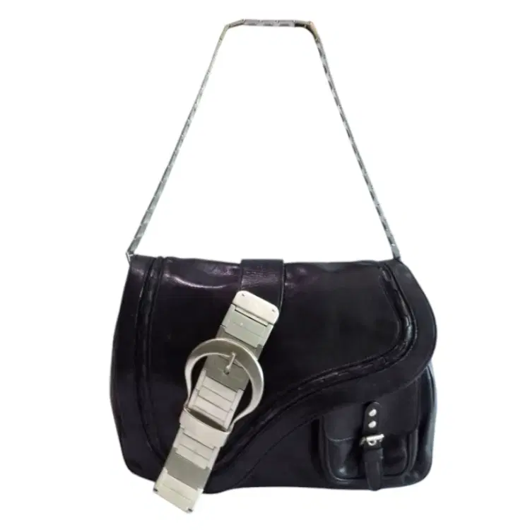 Christian Dior Limited Edition Leather and Metal Small Gaucho Bag-Hover-Image