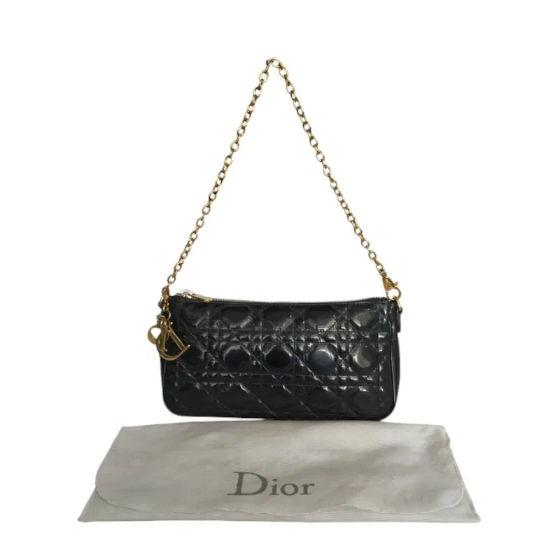 Dior Black Quilted Chain Pochette
