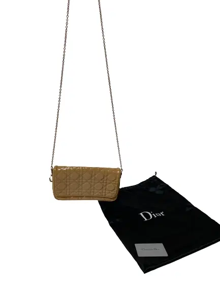 Dior Patent Leather Flap Chain Clutch
