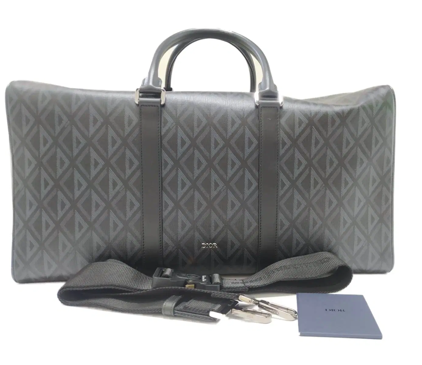 Dior Black CD Diamond Canvas Lingot 50 Bag