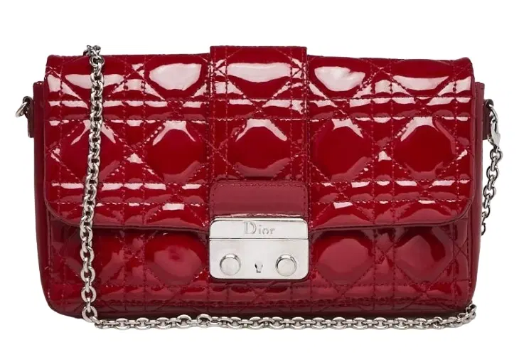 Dior Patent Cannage Miss Dior Promenade Pouch Red-Hover-Image