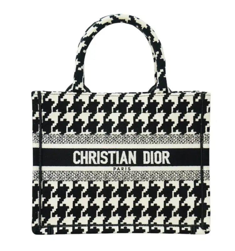 Christian Dior Book Tote Houndstooth Canvas Small-Hover-Image