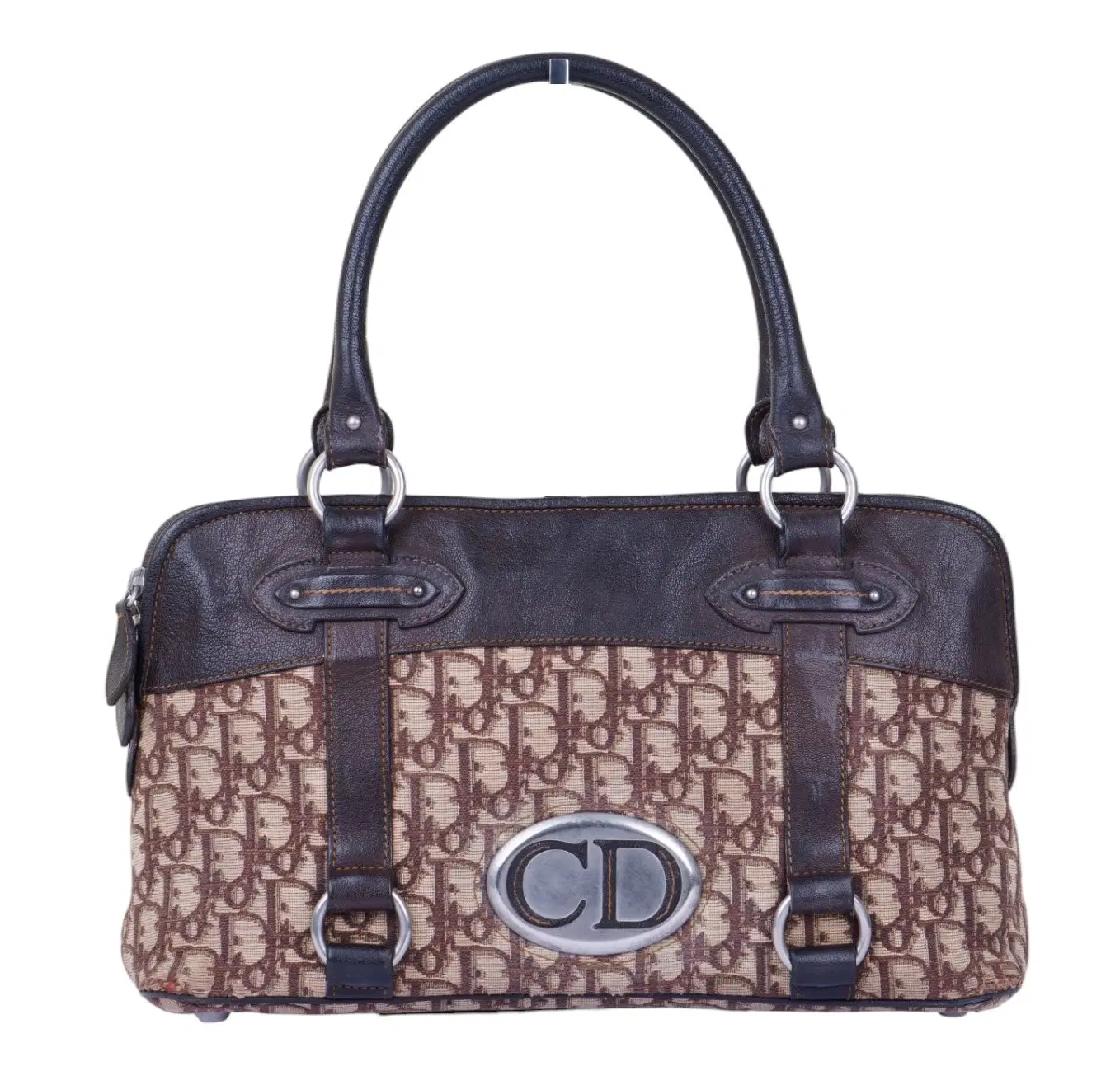 Christian Dior Brown Monogram Bag CD Boston Tote