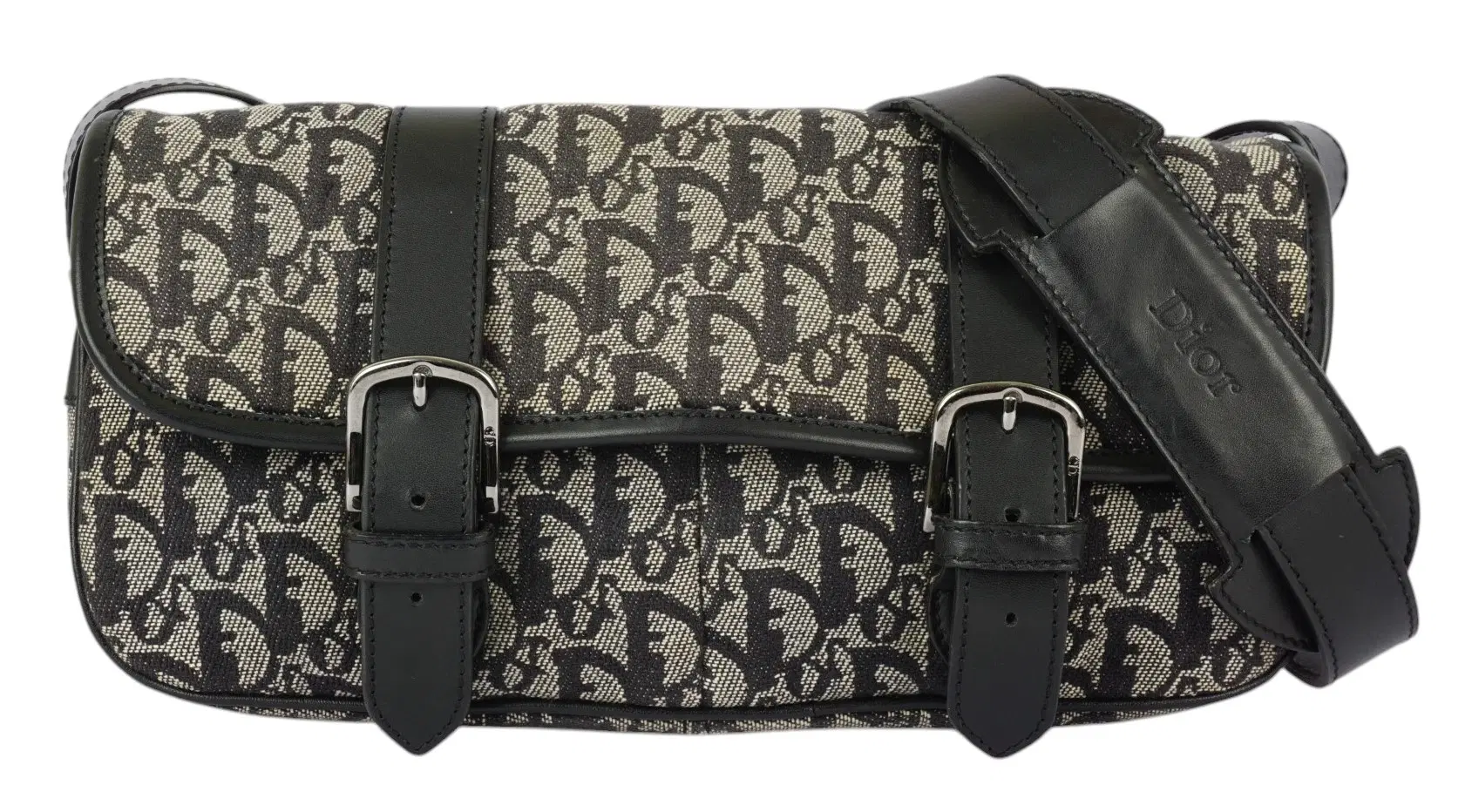 Dior Trotter Obreek Canvas Leather Shoulder Bag