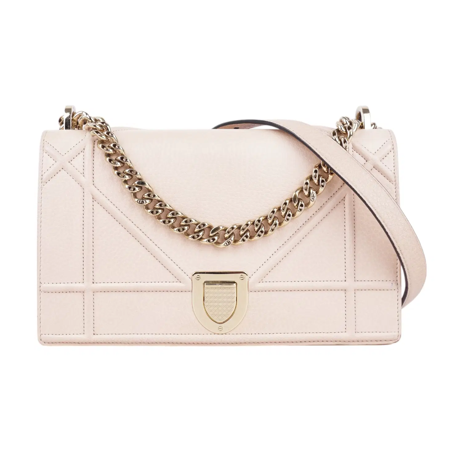 Dior Light Pink Leather Medium Diorama Flap Shoulder Bag
