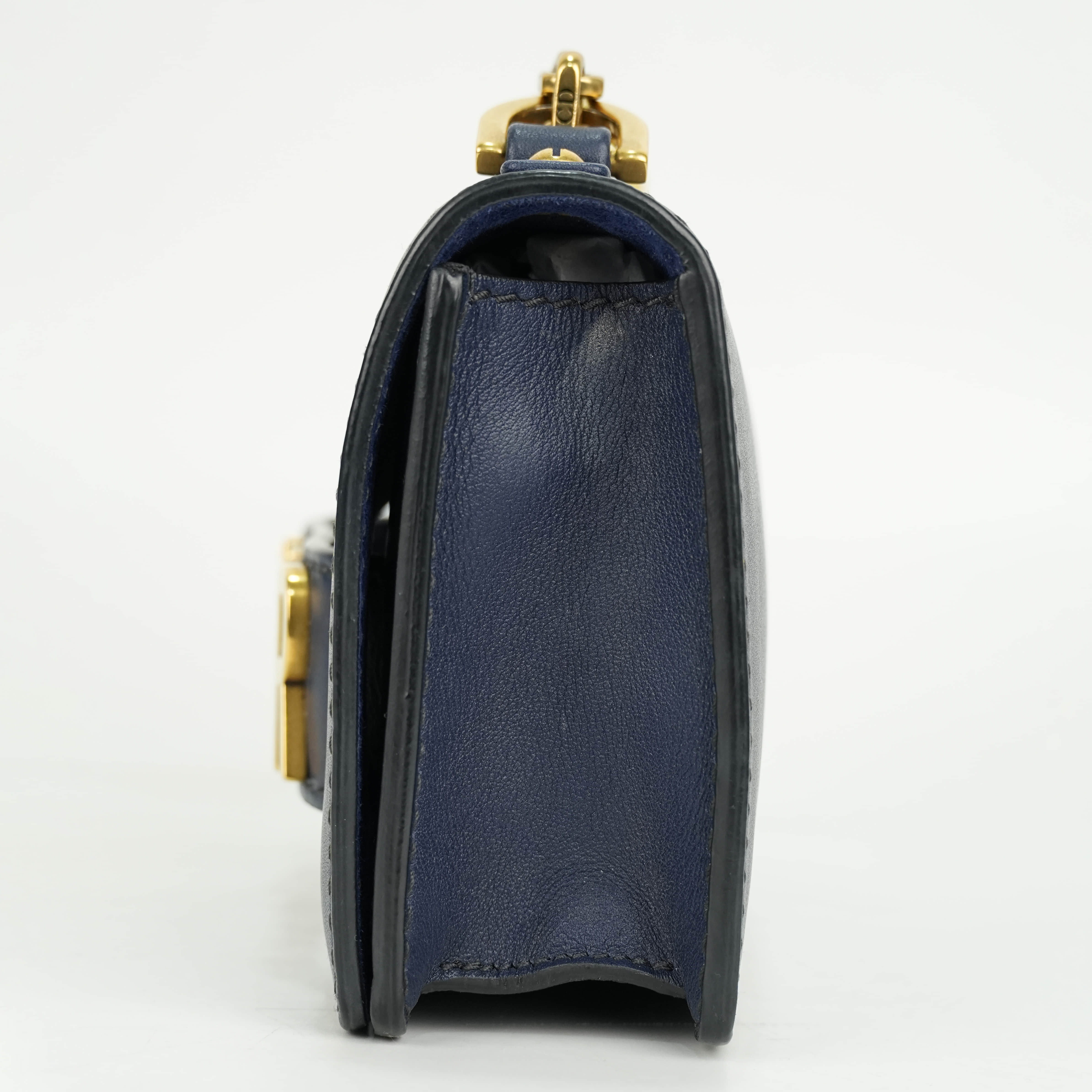 Christian Dior Calfskin J'Adior Chain Flap Bag Navy Blue