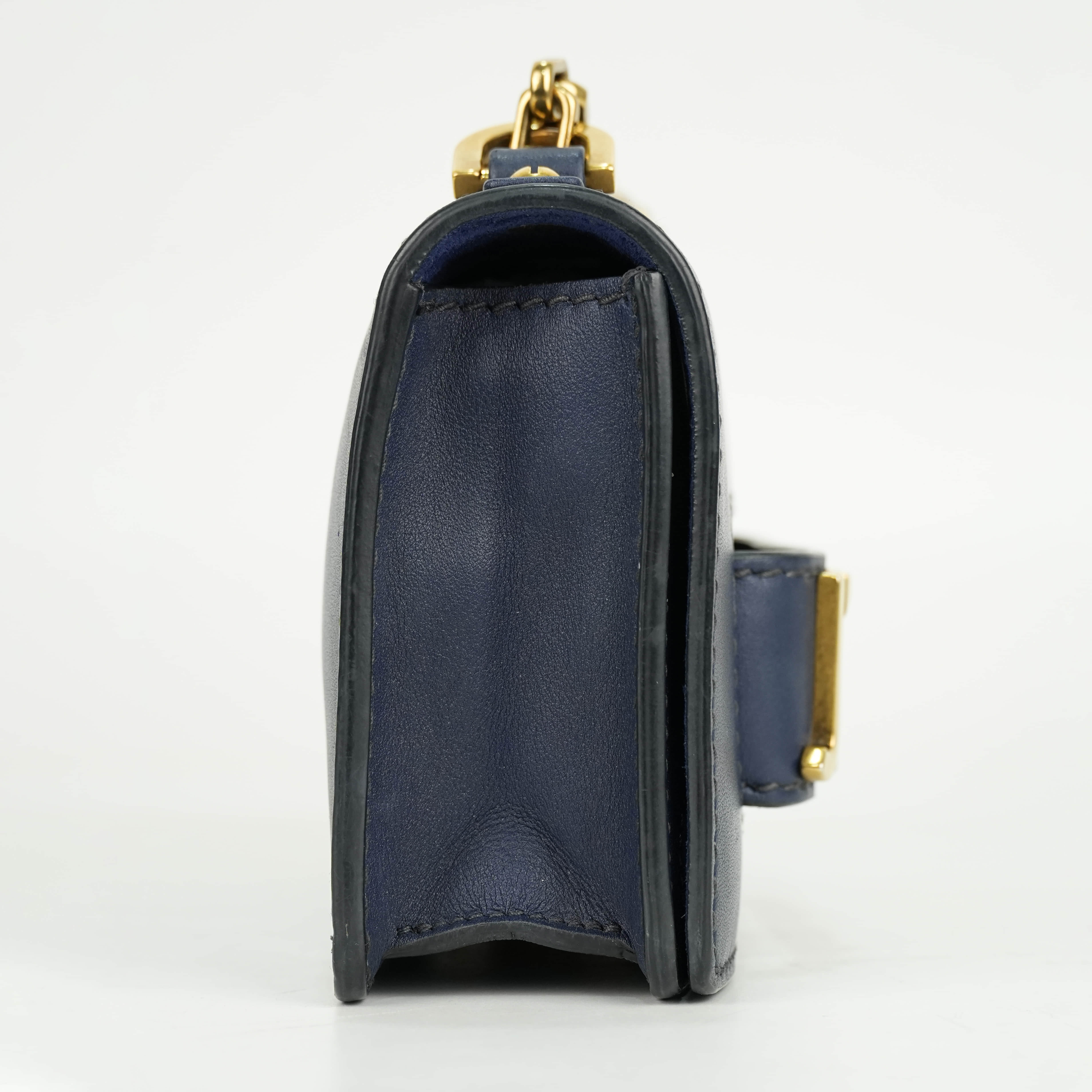 Christian Dior Calfskin J'Adior Chain Flap Bag Navy Blue