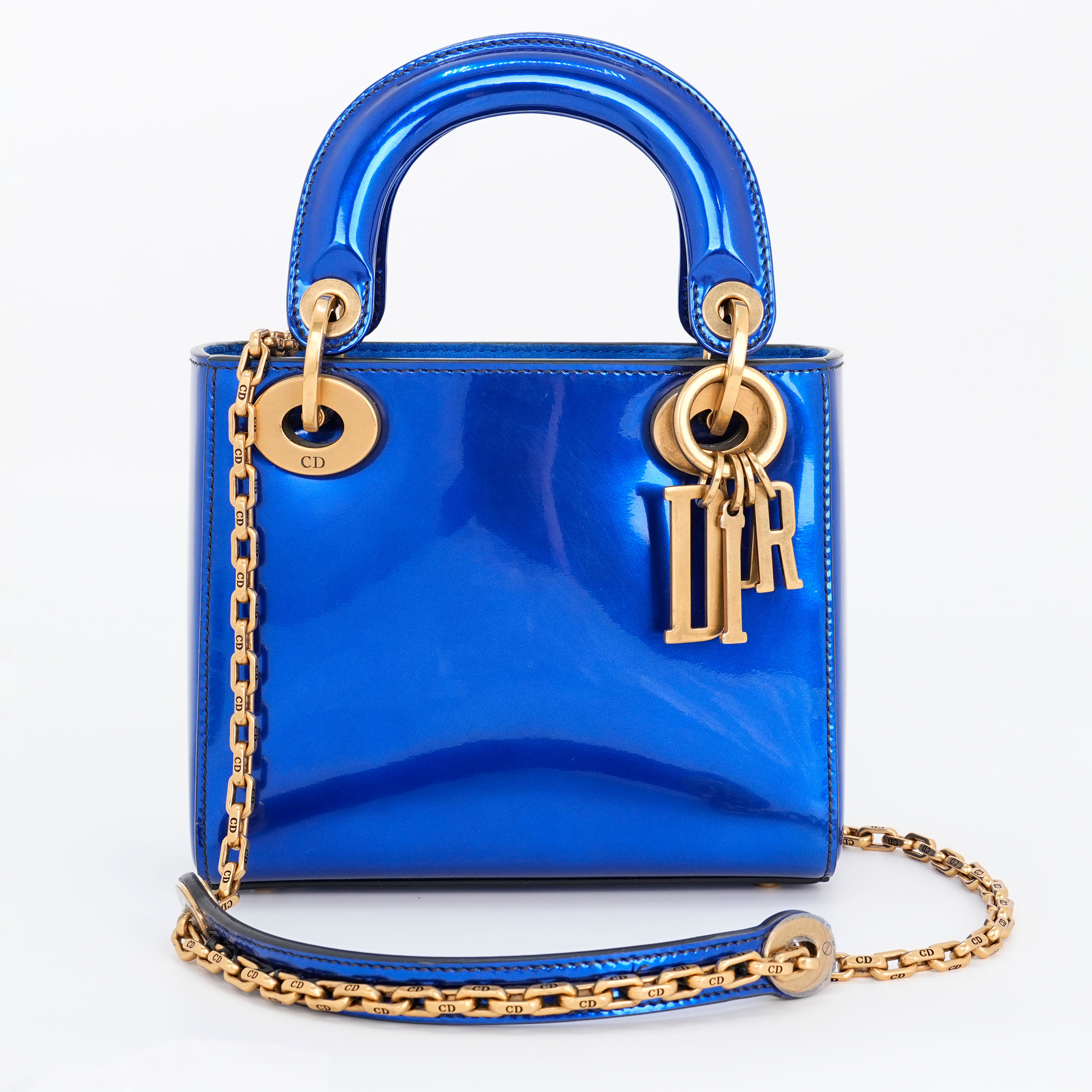 Lady Dior Patent Leather Mini Shoulder Bag