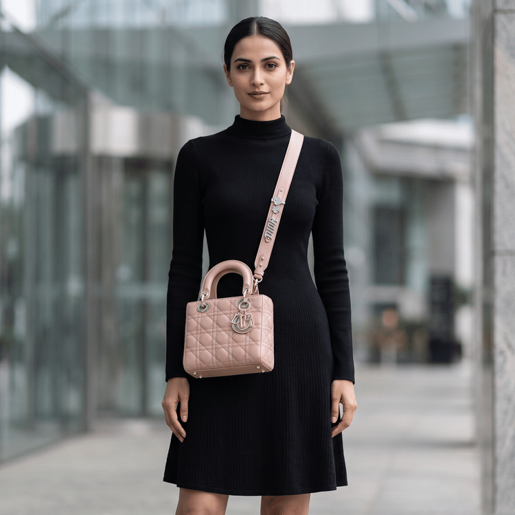 Lady Dior Small My ABCDior Bag in Blush Cannage Lambskin-Hover-Image