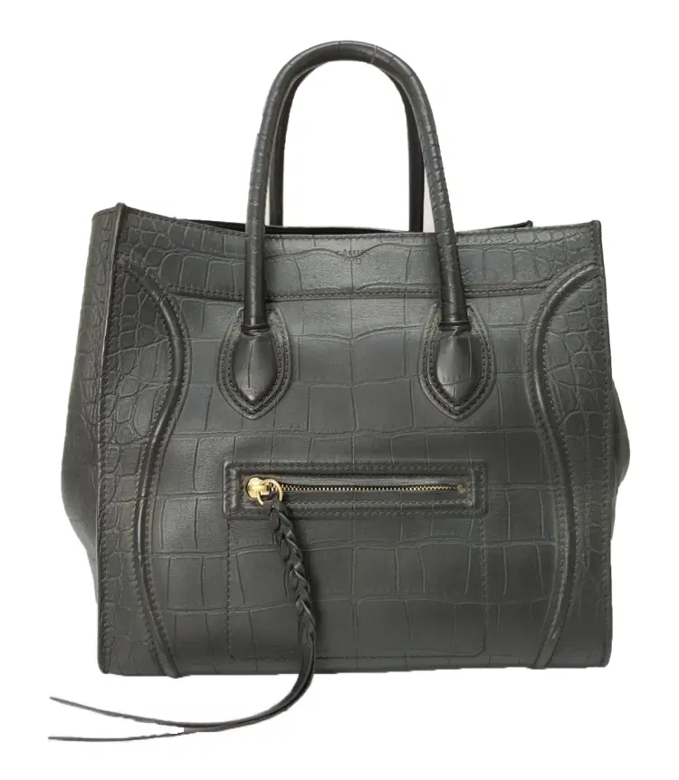Celine Medium Phantom Luggage Croc Stamped Embossed Leather Tote-Hover-Image