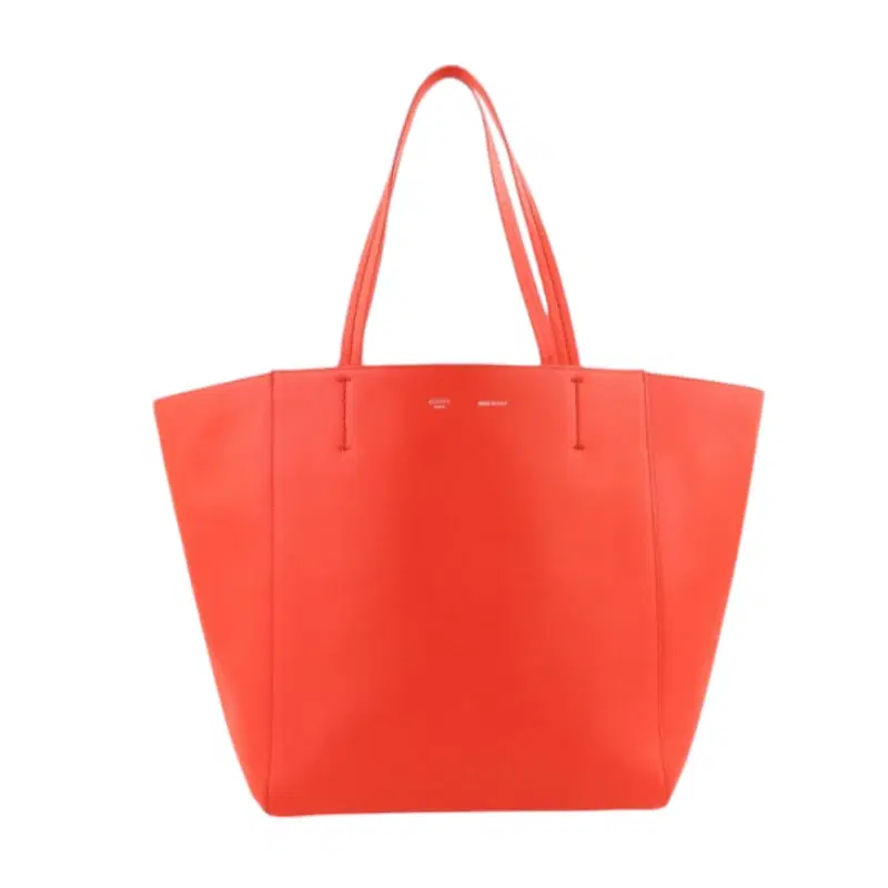 Celine Cabas Phantom Medium Red Leather Tote