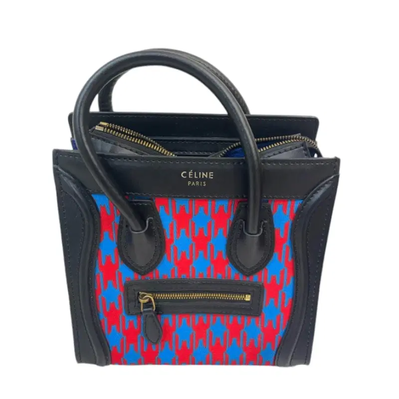 Celine Limited Edition Blue Leather Luggage Tote