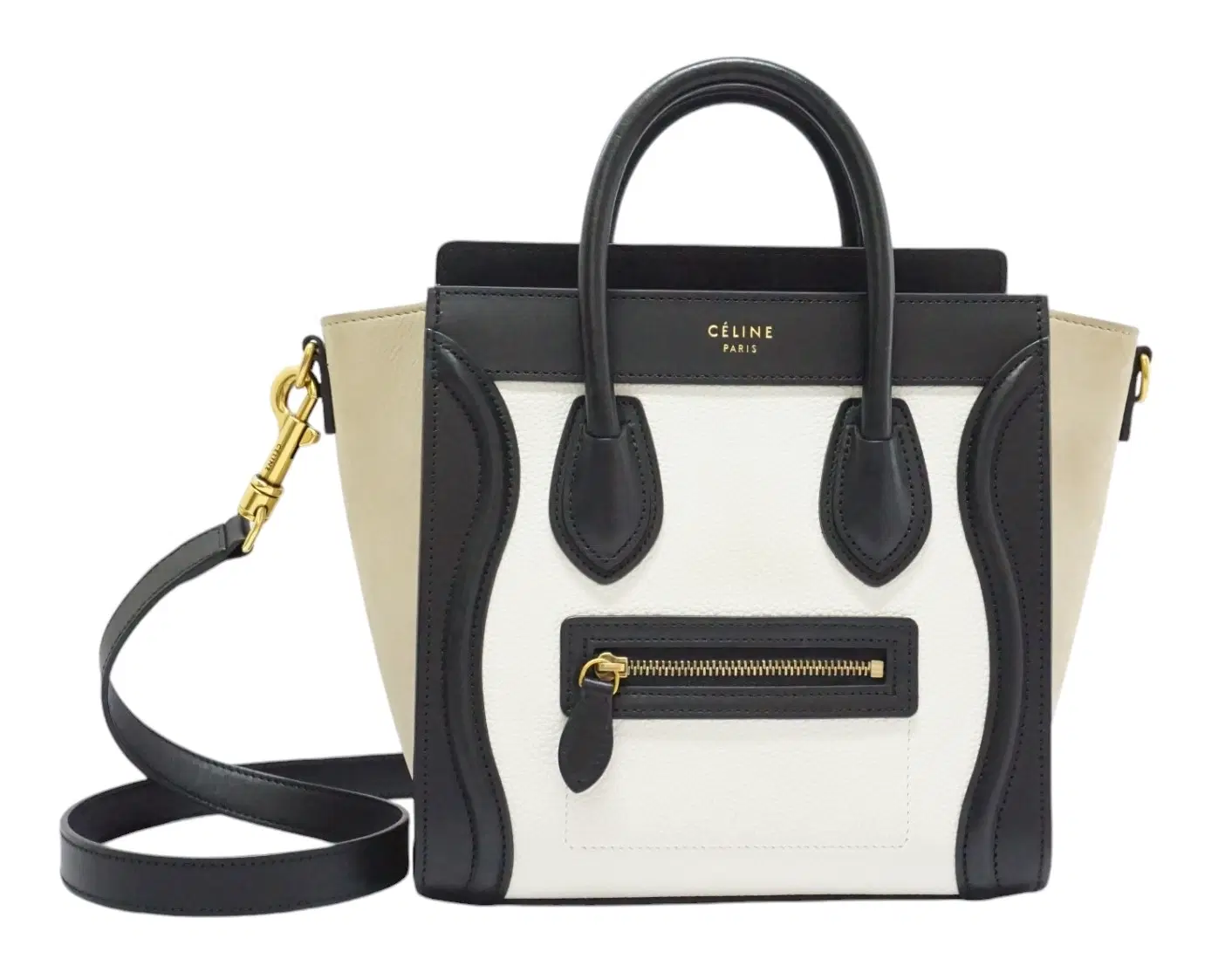Celine Drummed Leather Nano Luggage