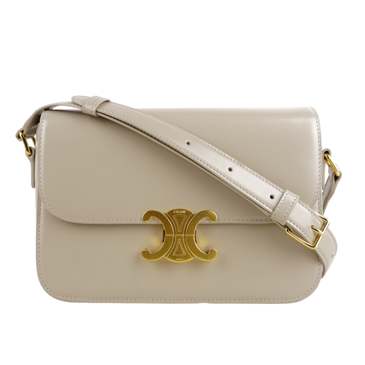 Celine Classique Triomphe Bag In Shiny Calfskin