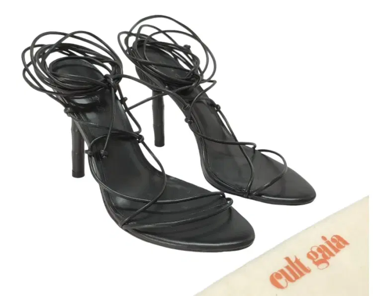 Size 38.5 - Cult Gaia Soleil Heels in Black-Hover-Image