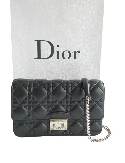 Dior Black Lambskin Cannage Miss Dior Promenade Clutch-Hover-Image