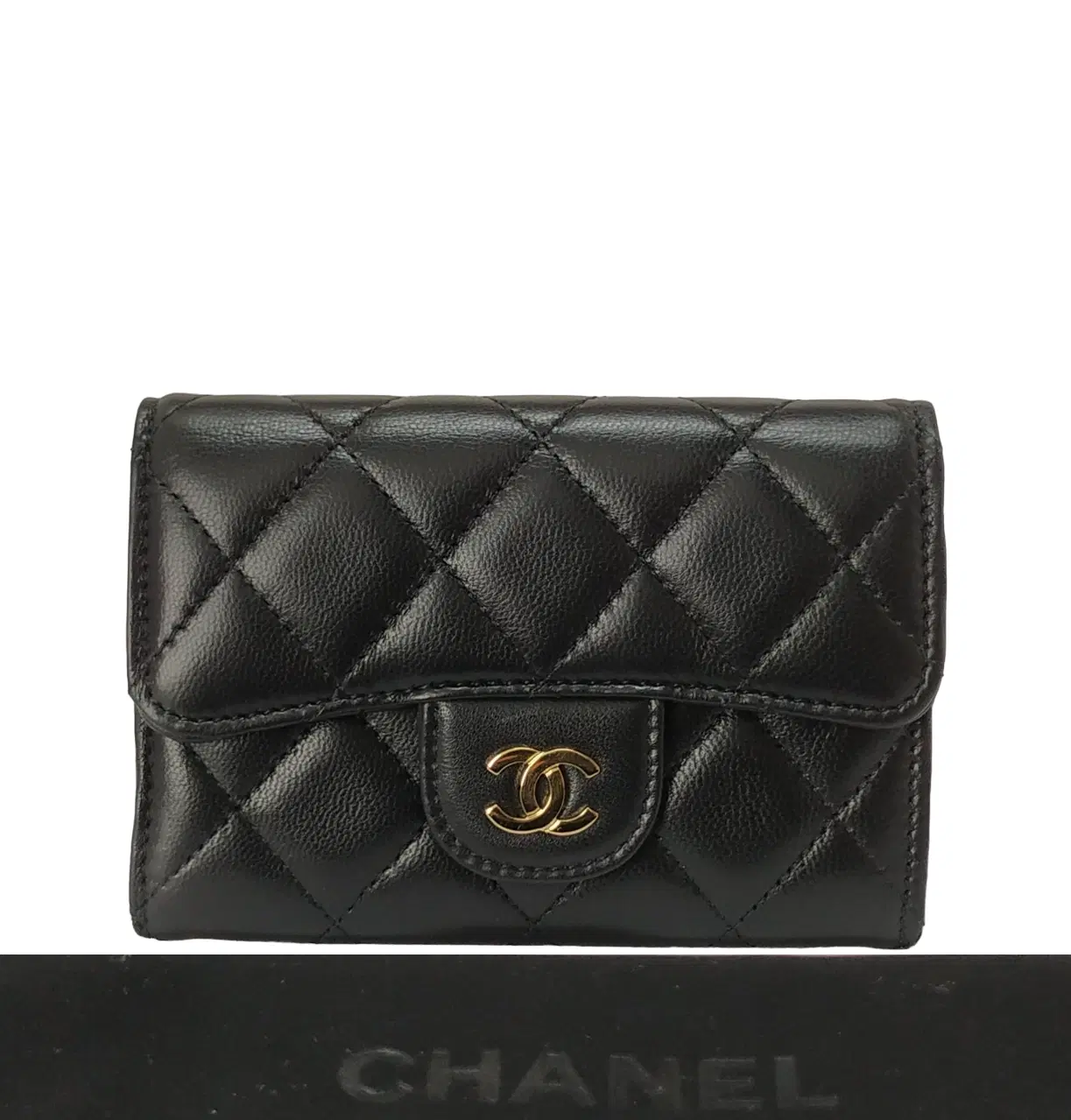 Chanel Classic Black Leather Flap Card Holder