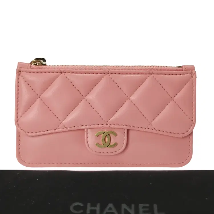 Chanel Pink Quilted Flap Zip Card Coin Holder-Hover-Image