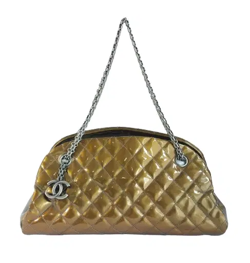 Chanel Quilted Patent Leather Just Mademoiselle Bowling Bag