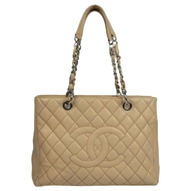 Chanel Beige Grand Shopping Tote-Hover-Image