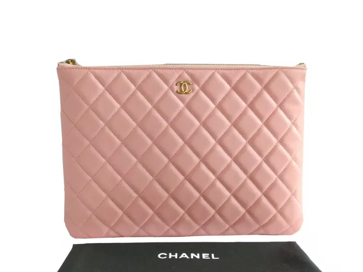 Chanel Quilted O Case Leather Zip Clutch-Hover-Image