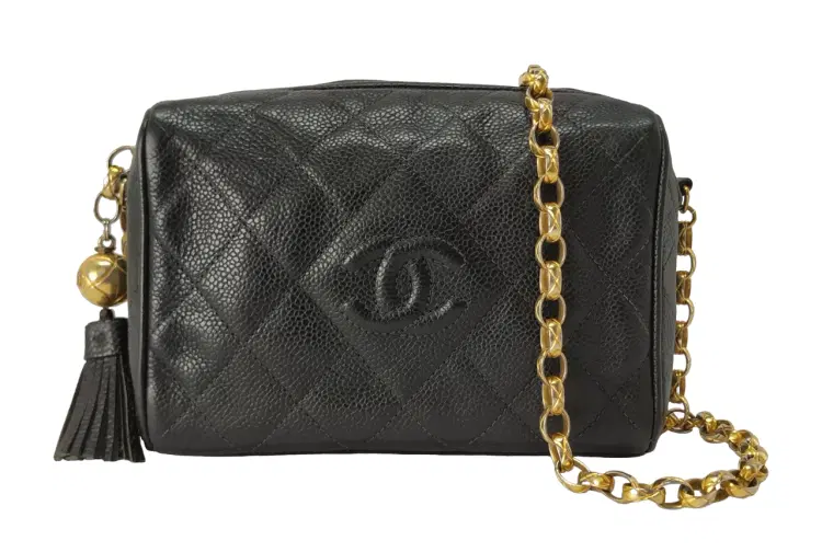 Chanel CC Black Quilted Leather Tassel Camera Crossbody Bag-Hover-Image