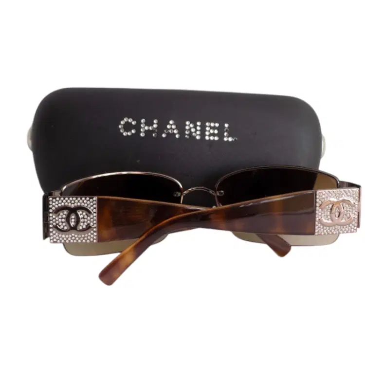Chanel Crystal CC Sunglasses Tortoise 4117-B-Hover-Image