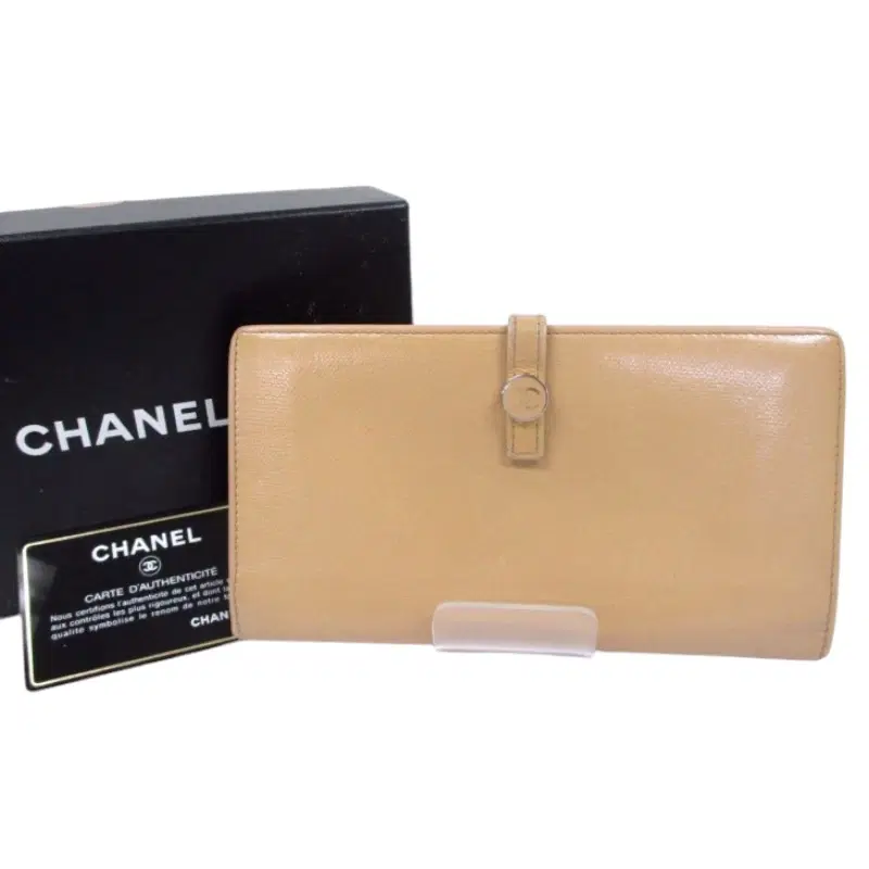 Chanel Beige Leather Continental Wallet