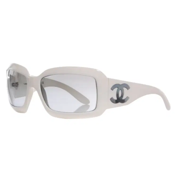 Chanel Mother of Pearl CC White Sunglasses-Hover-Image