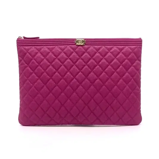 Chanel Boy Caviar Clutch Large-Hover-Image