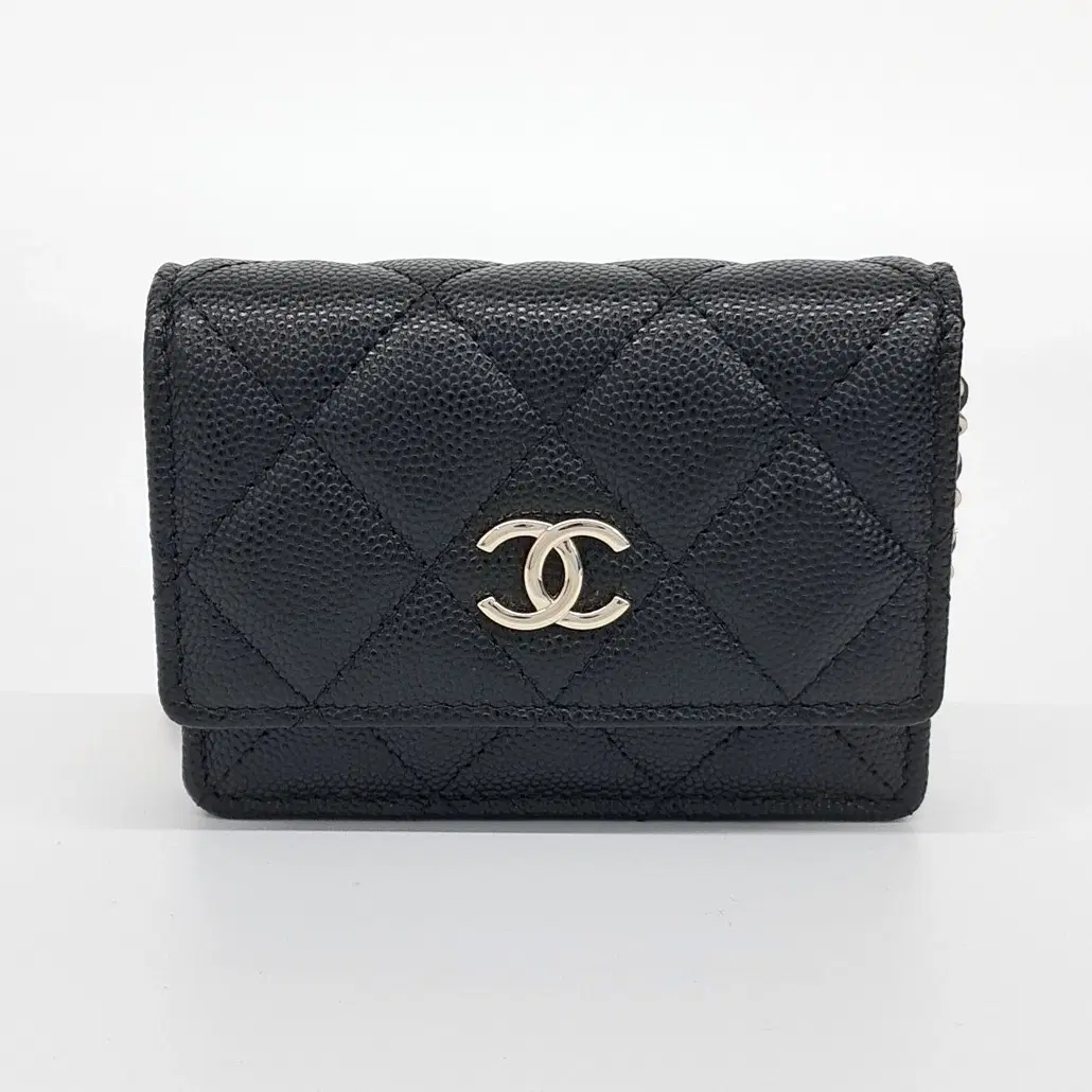 Chanel Caviar Accordion Chain Card Holder