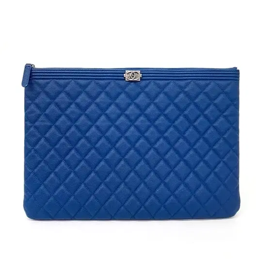 Chanel Caviar Boy Clutch Large