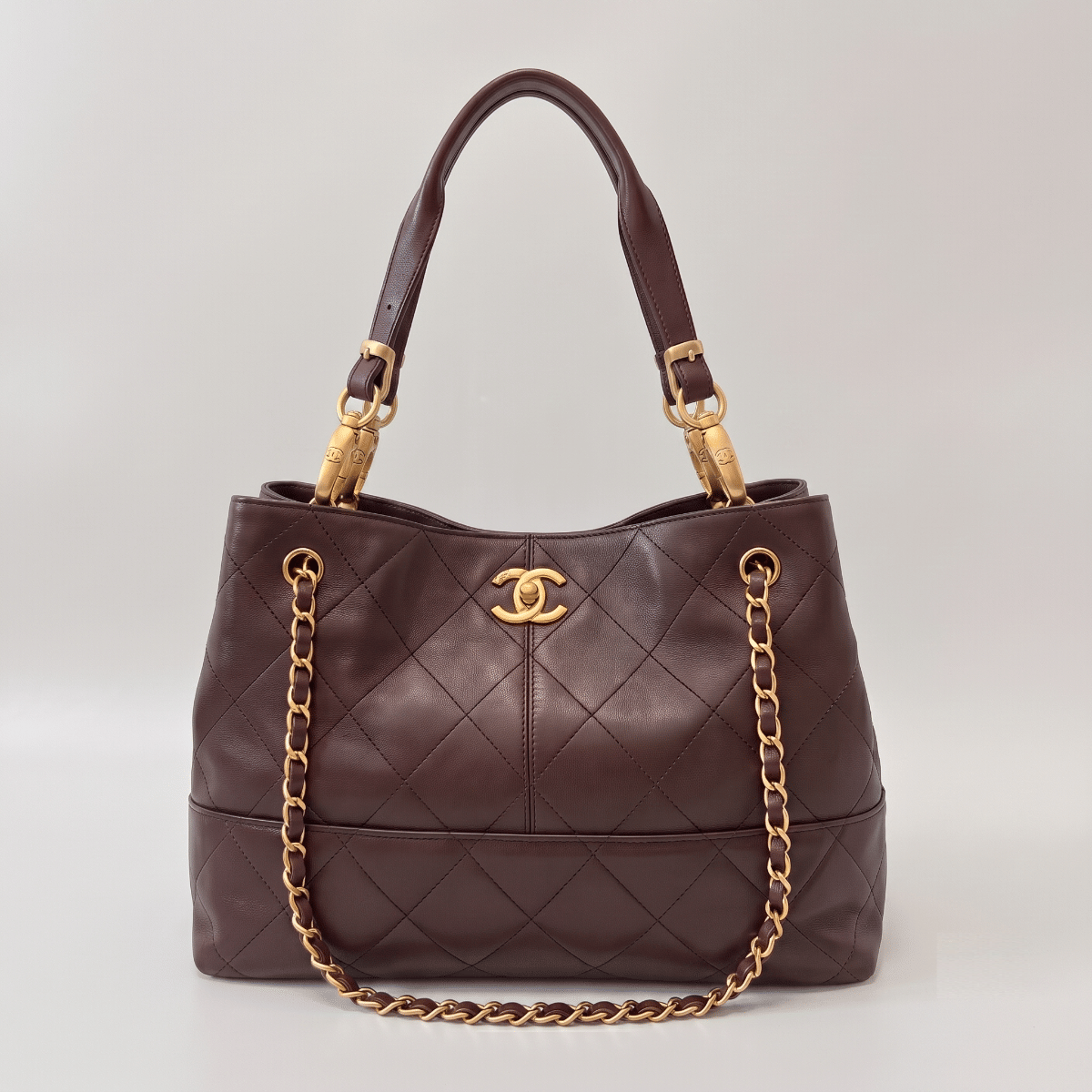 Chanel Calfskin Quilted Small Coco Base Shopping Bag