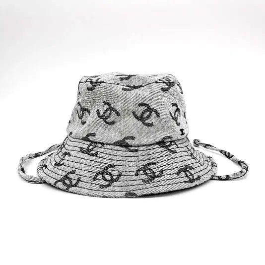 Chanel denim cloche hat