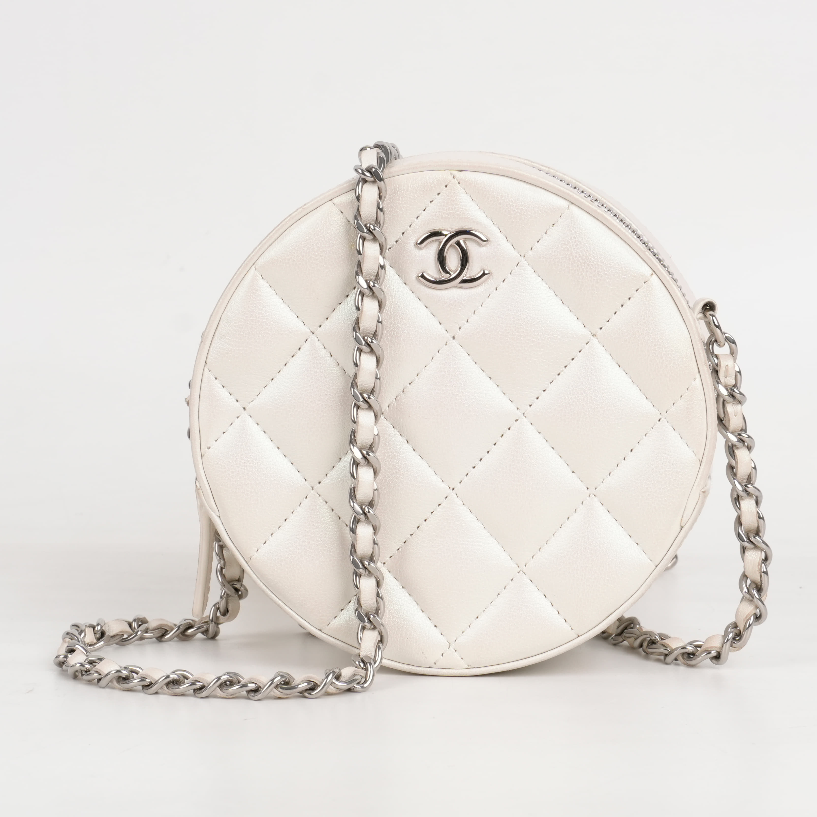 Chanel Matelasse Quilted Lambskin Round Chain Shoulder Bag