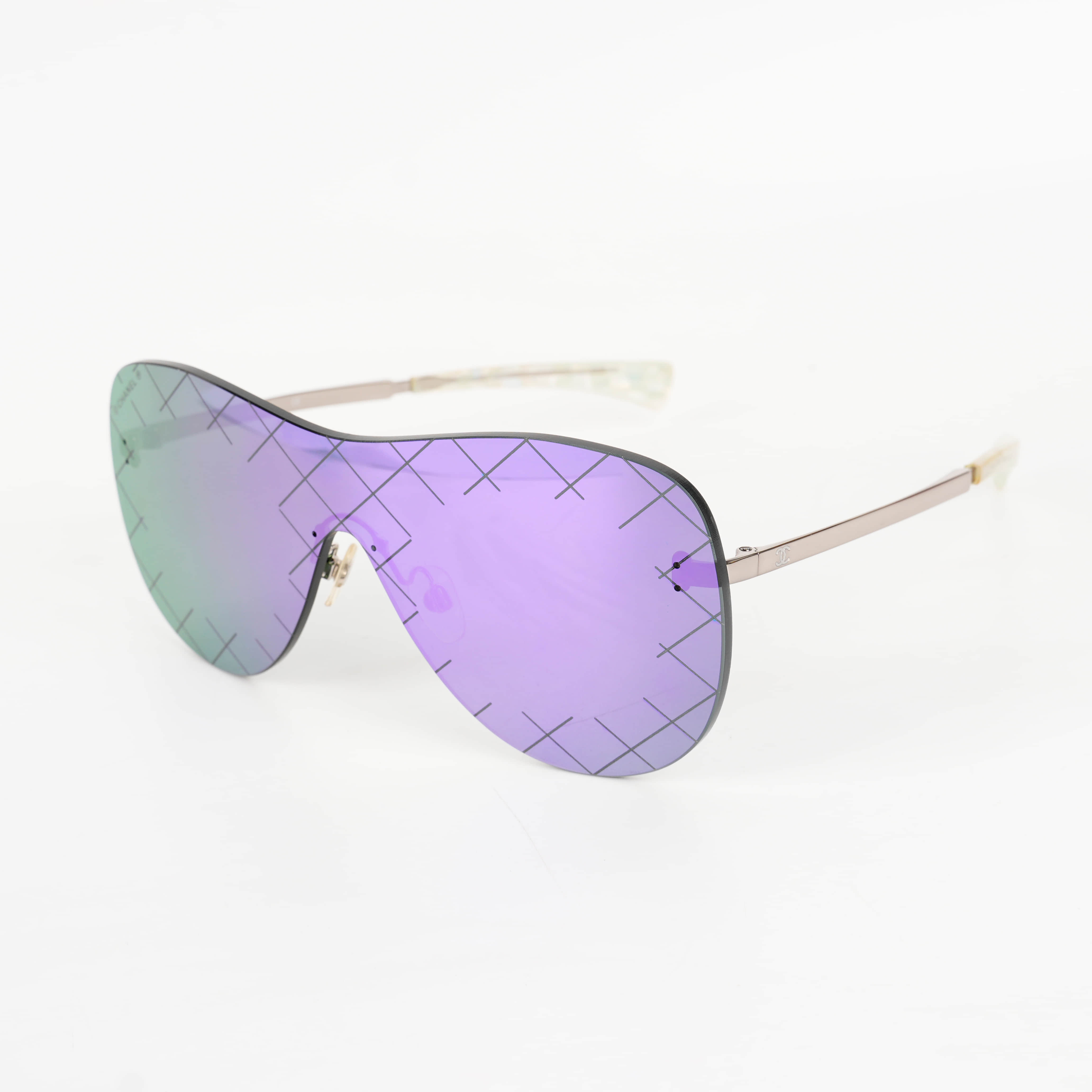 RARE Authentic Chanel Runway Shield Sunglasses CHANEL Vintage Shield Sunglasses Oversized Sporty Runway  main image 2